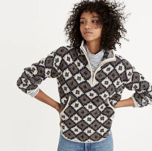 Madewell Sweaters - Madewell Womens Cloud Lining Half-Zip Long Sleeve Popover Sweater Size XS $118